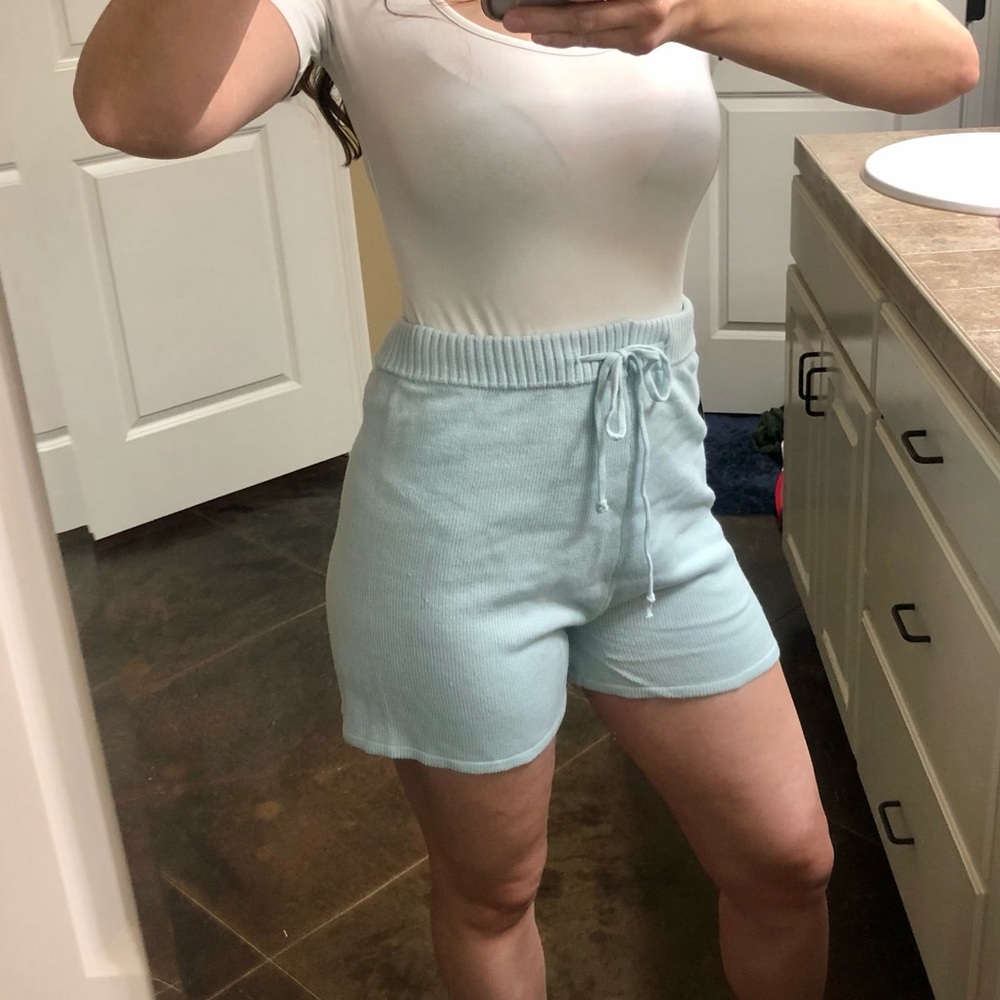 High rise knit shorts